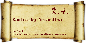 Kaminszky Armandina névjegykártya